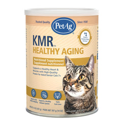 PetAg KMR Healthy Aging 14oz bottle for adult and senior cats, supporting heart and muscle health.