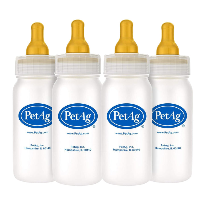 PetAg Nurser bottle close-up with graduations for precise feeding measurements.