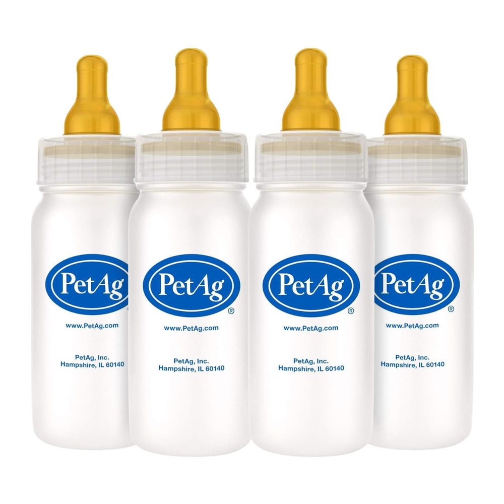 PetAg Nurser bottle close-up with graduations for precise feeding measurements.