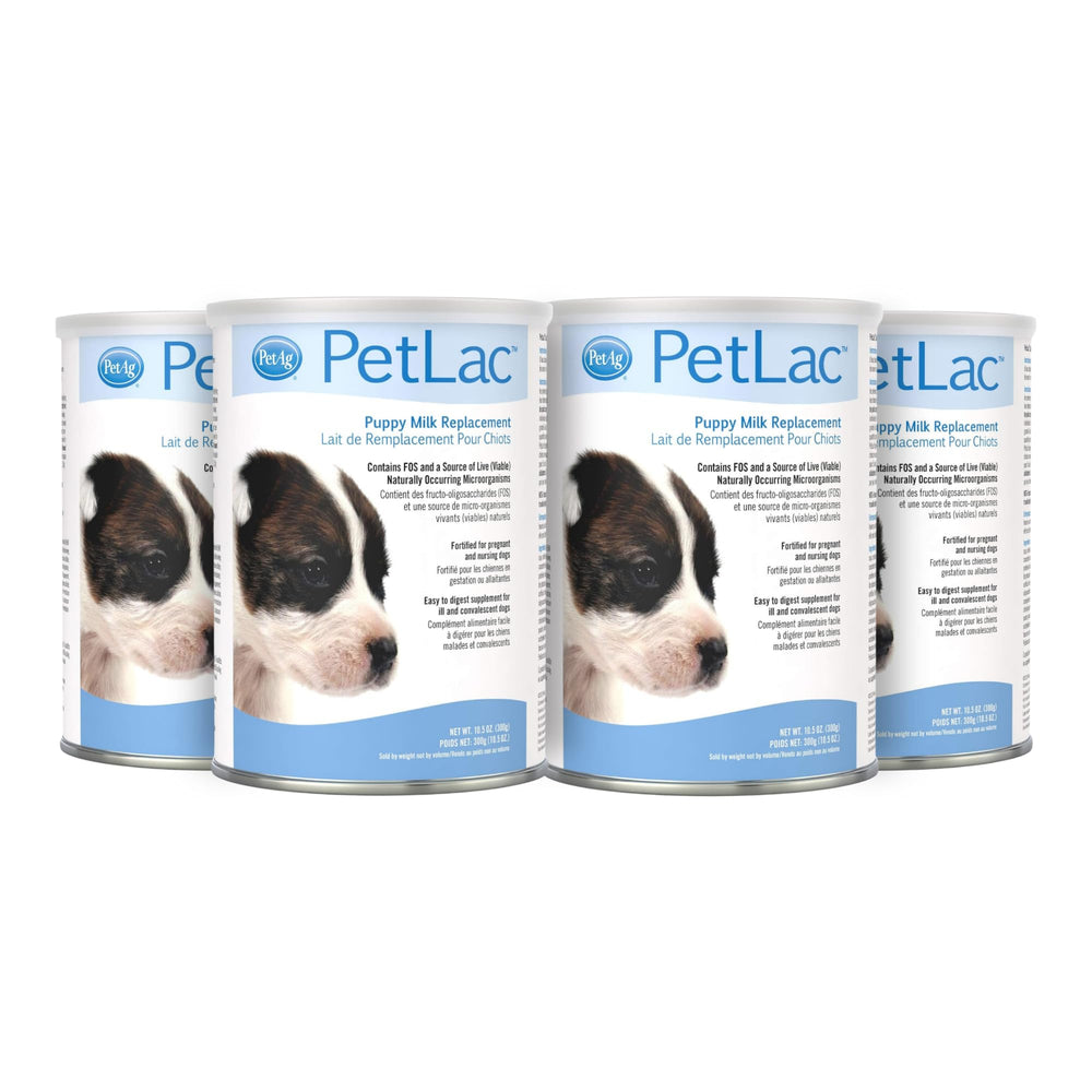 PetLac powder can from PetAg supports growth with complete nutrition.