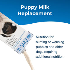 PetLac ready-to-feed milk for puppies, easy to portion for nursing or weaning.