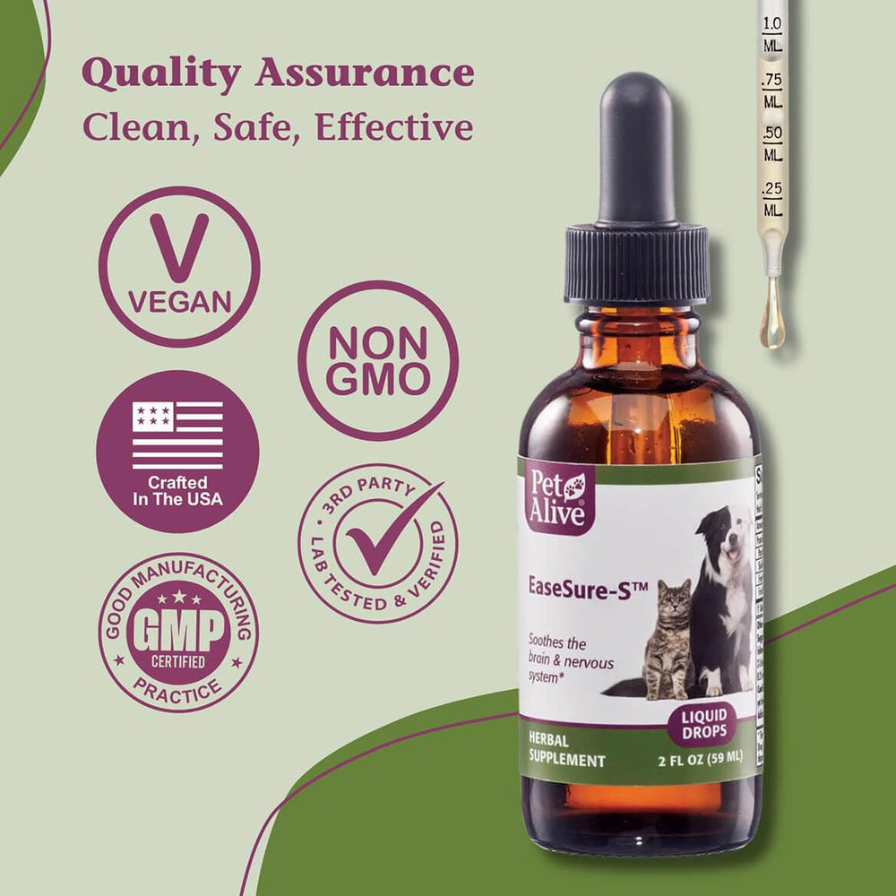 EaseSure-S ingredients close-up highlighting calming herbs