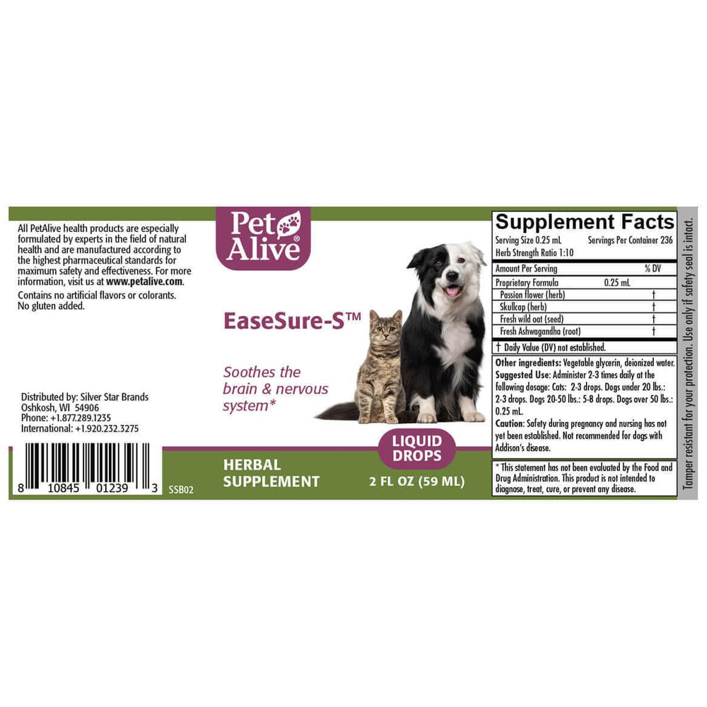 PetAlive EaseSure-S box beside pet bed for daily calm support