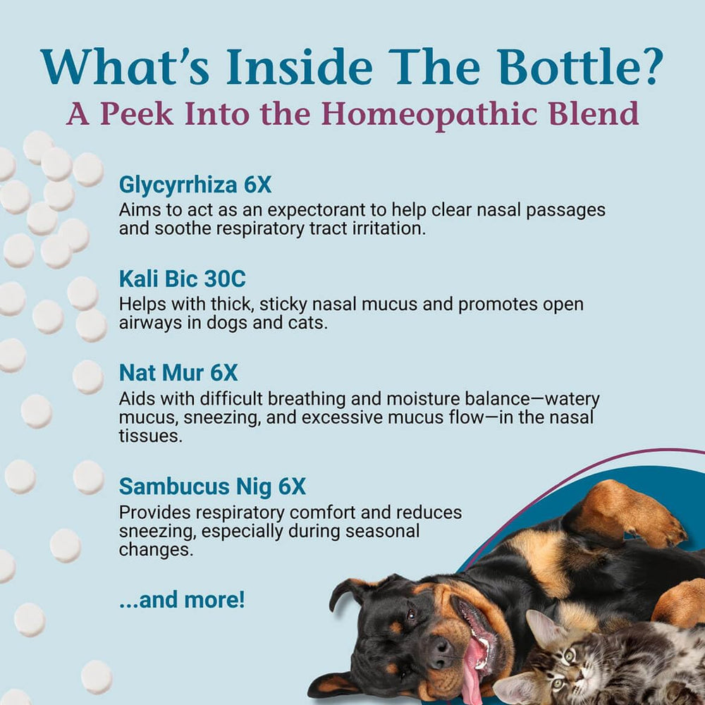 PetAlive Sinu-Rite tablet being sprinkled on treats for easy dosing.