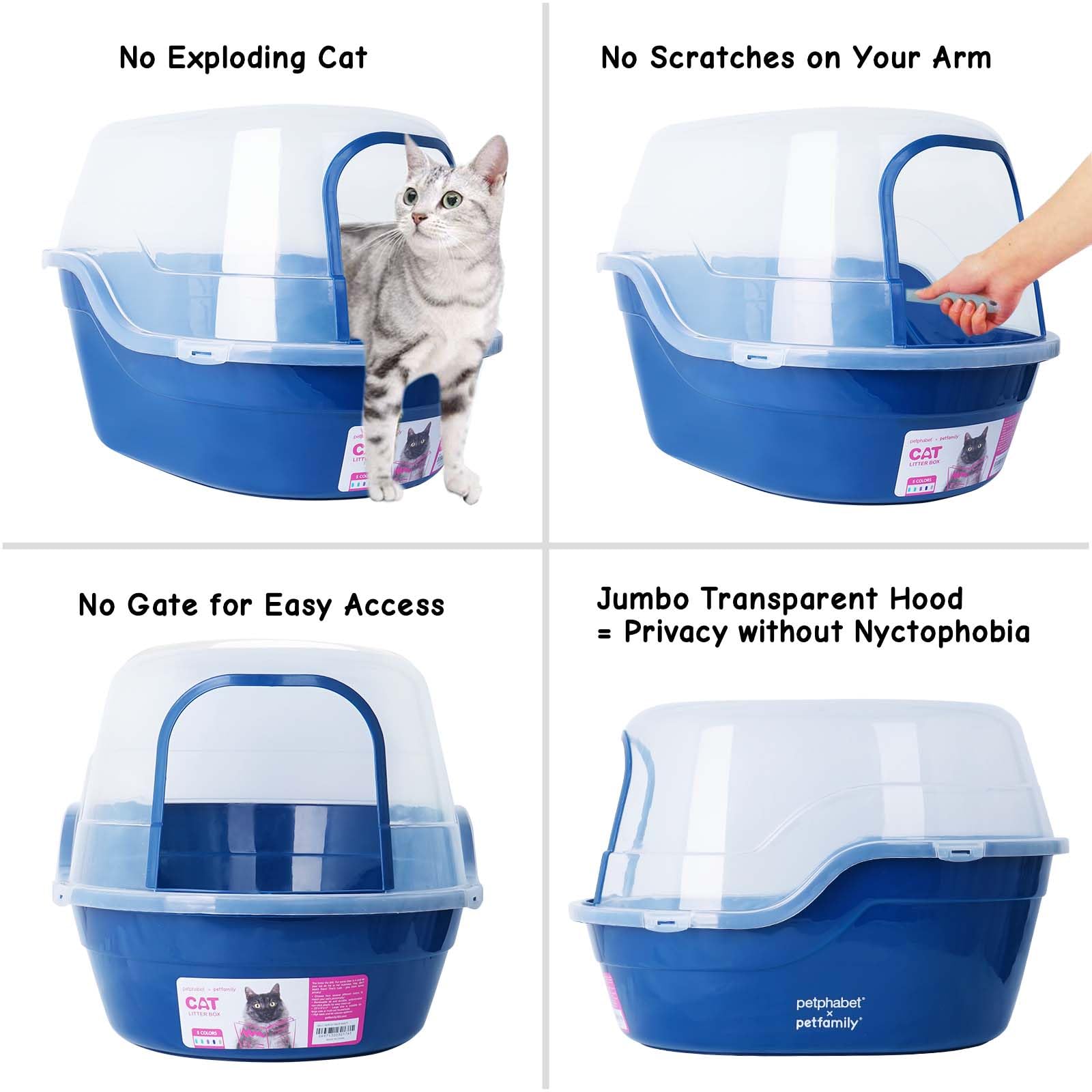 Petalphabet high back lid minimizes litter scatter around the box.