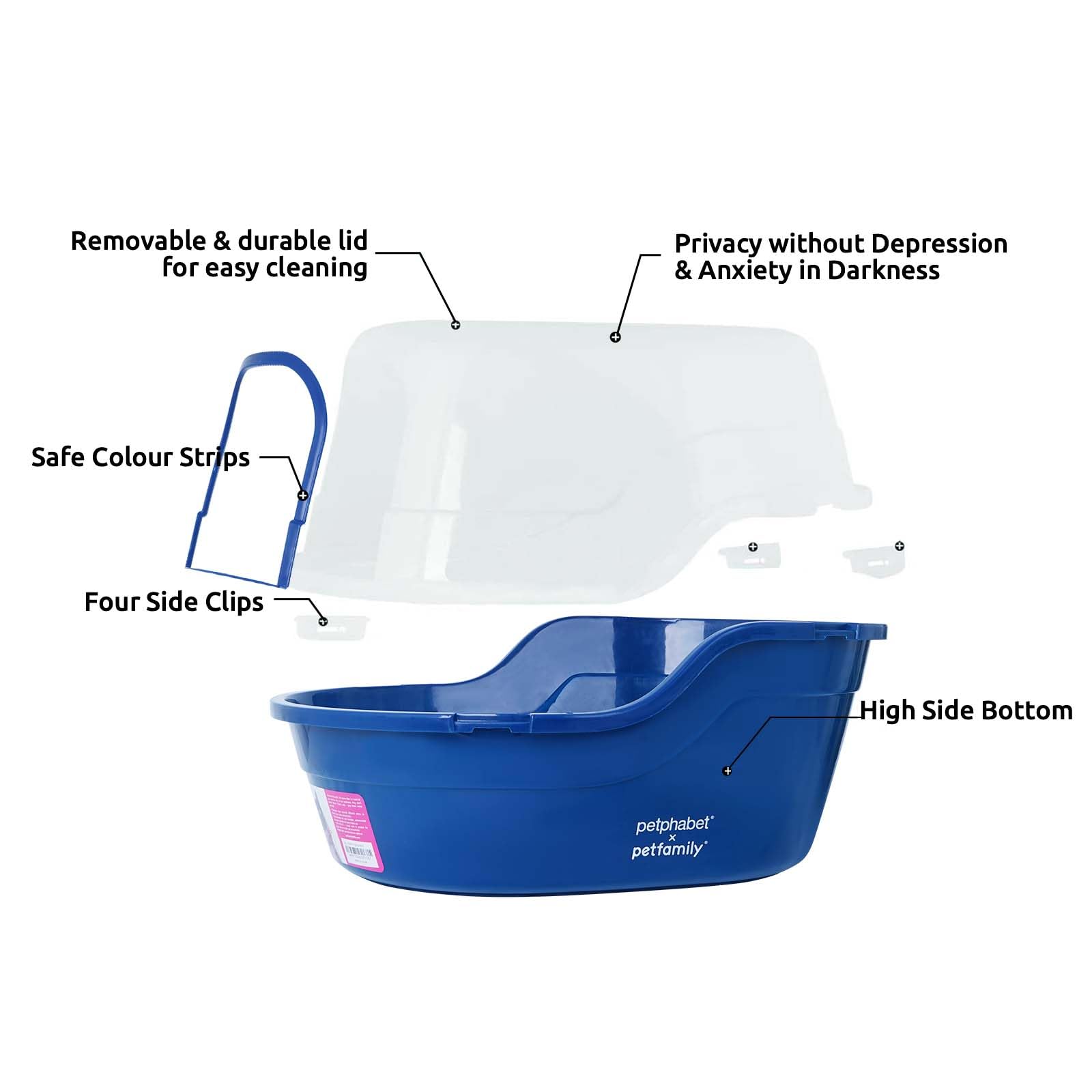 Petalphabet removable clear top cover for easy scooping.