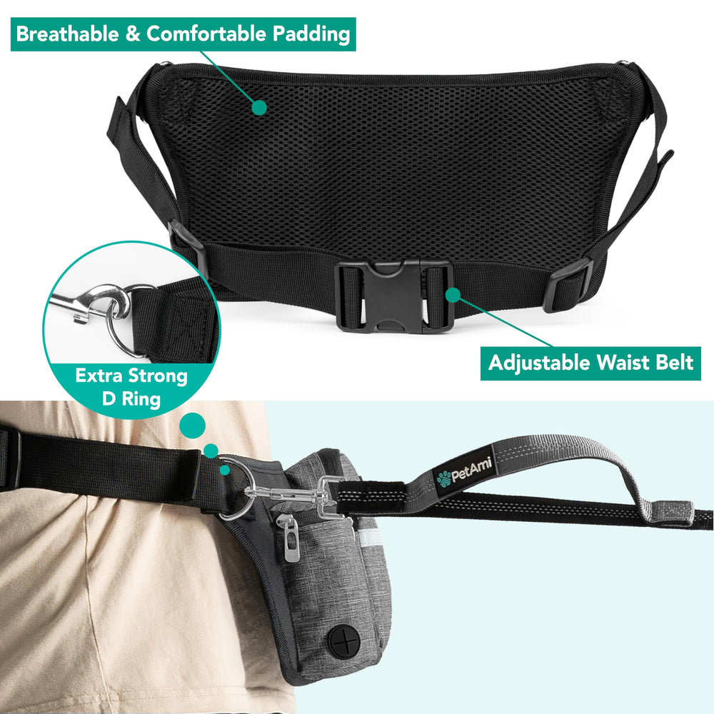 Adjustable waist belt from 28 to 52 inches for a secure fit