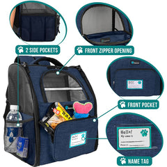 PetAmi airline-approved backpack with safety buckle for secure travel.