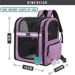 PetAmi backpack side-entry design for easy pet access and loading.