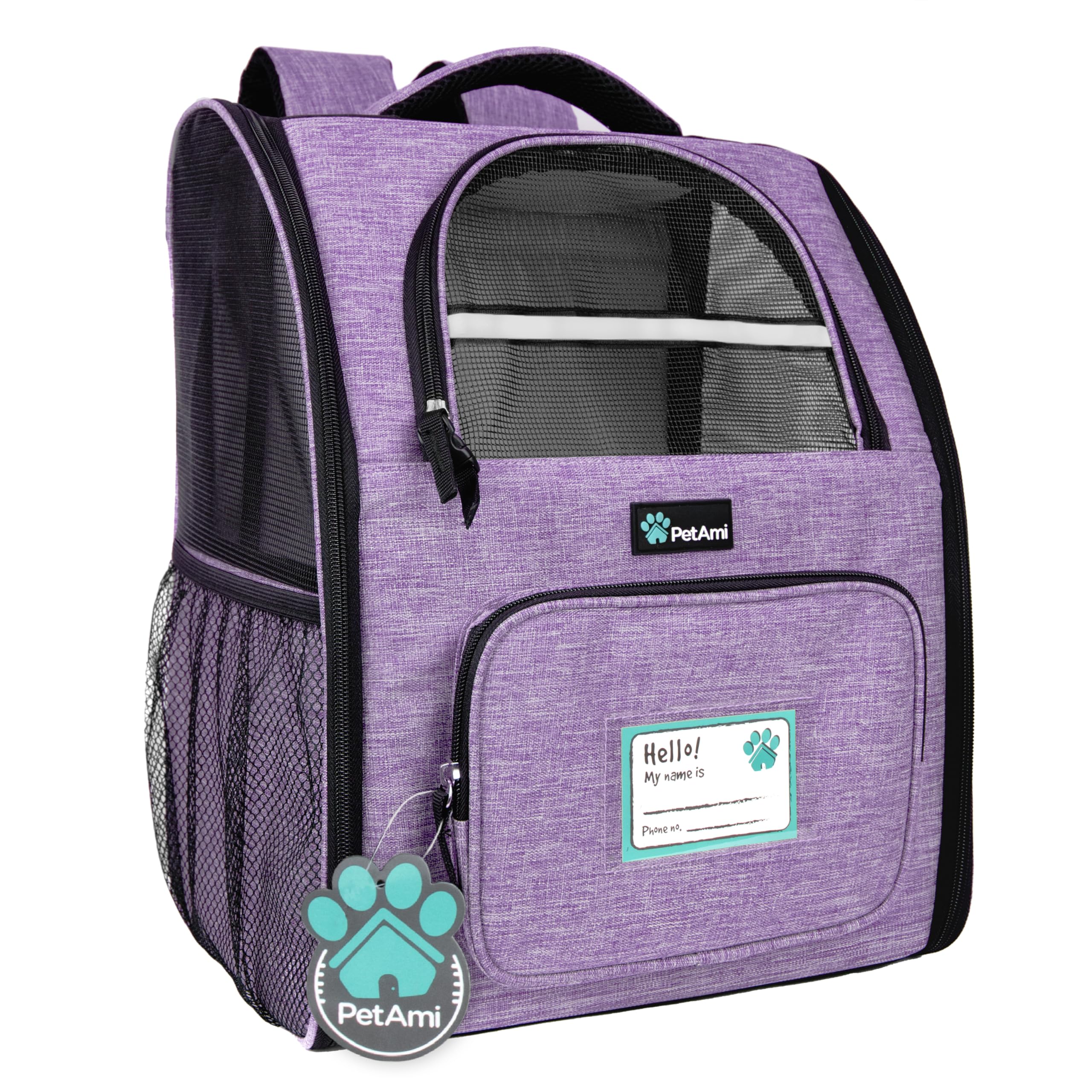 PetAmi dog backpack carrier side entry for easy access.