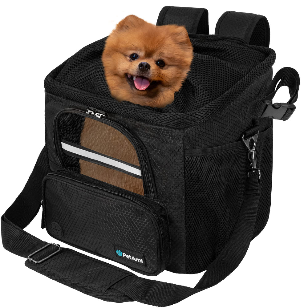 PetAmi backpack straps enable hands-free carrying when not biking.