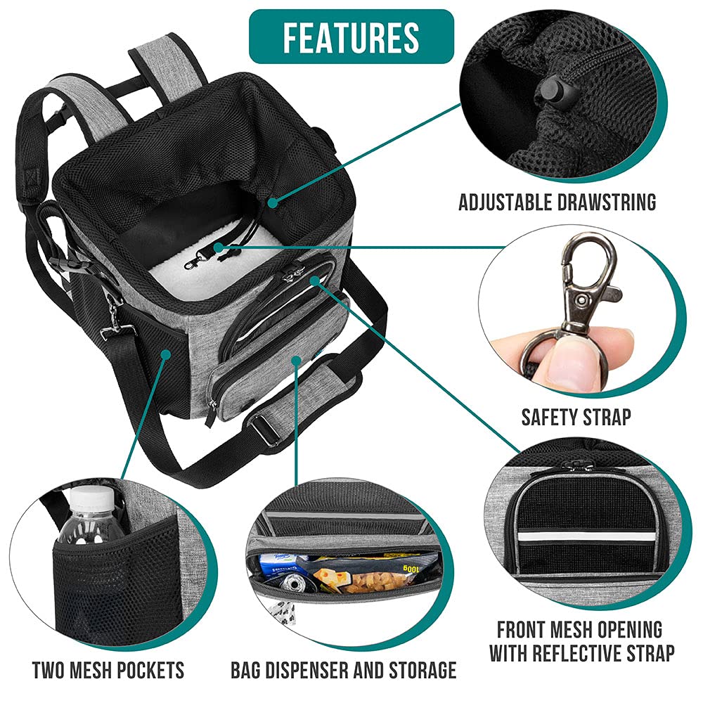 PetAmi dog bike basket interior safety leash keeps pet secure during trips
