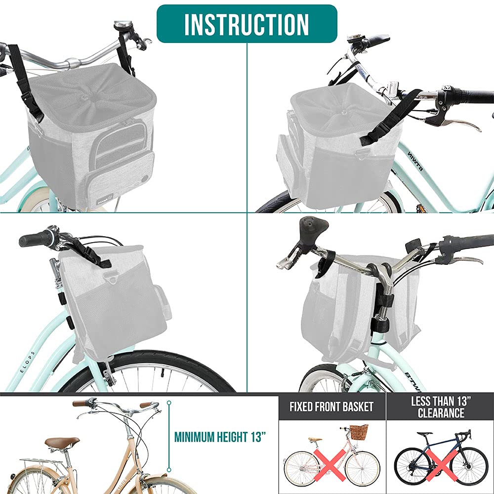 PetAmi dog bike basket breathable mesh top promotes ventilation on rides