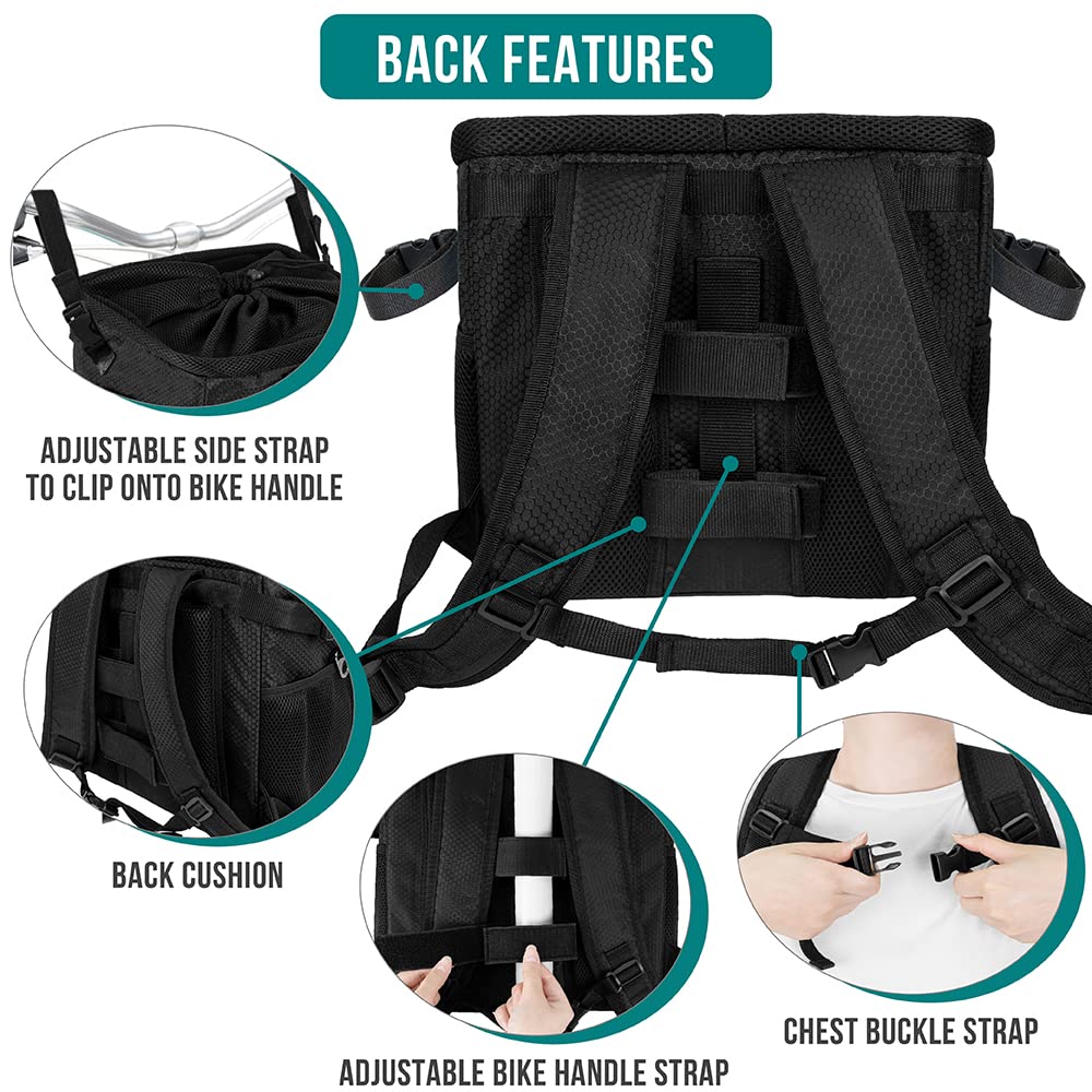 PetAmi basket features pockets and a dispenser for convenient pet supplies.