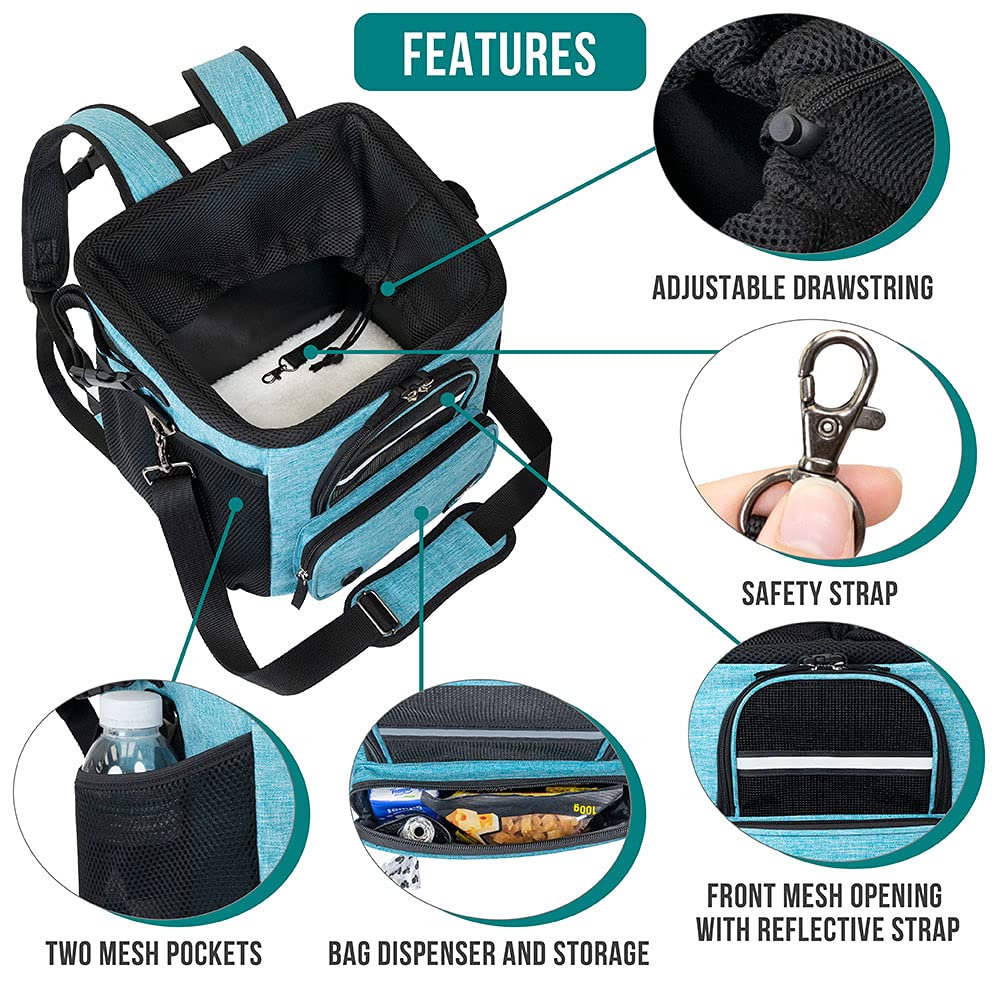 PetAmi bike basket with sherpa bedding for cozy rides.