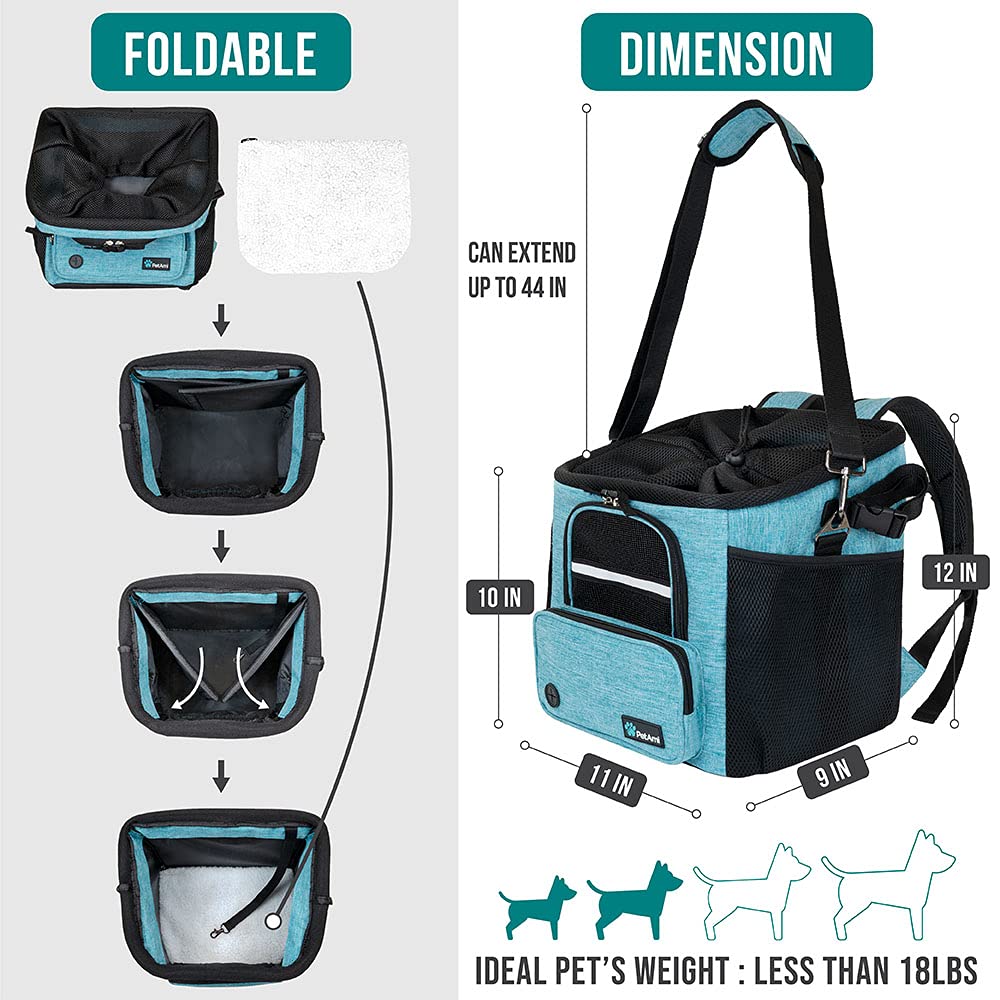 PetAmi bike basket with breathable top mesh for airflow.