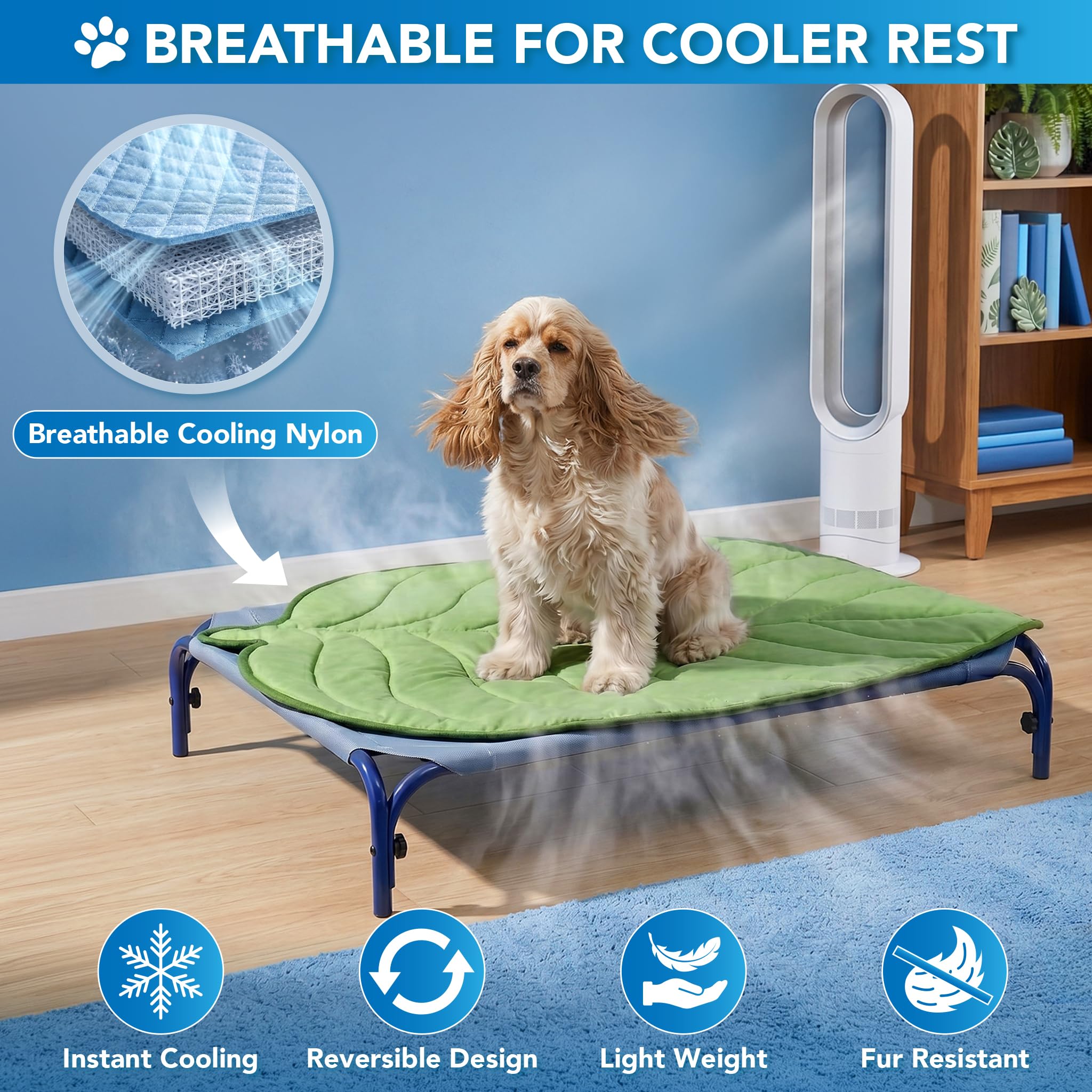 Reversible design lets pets choose cool or warm comfort year-round.