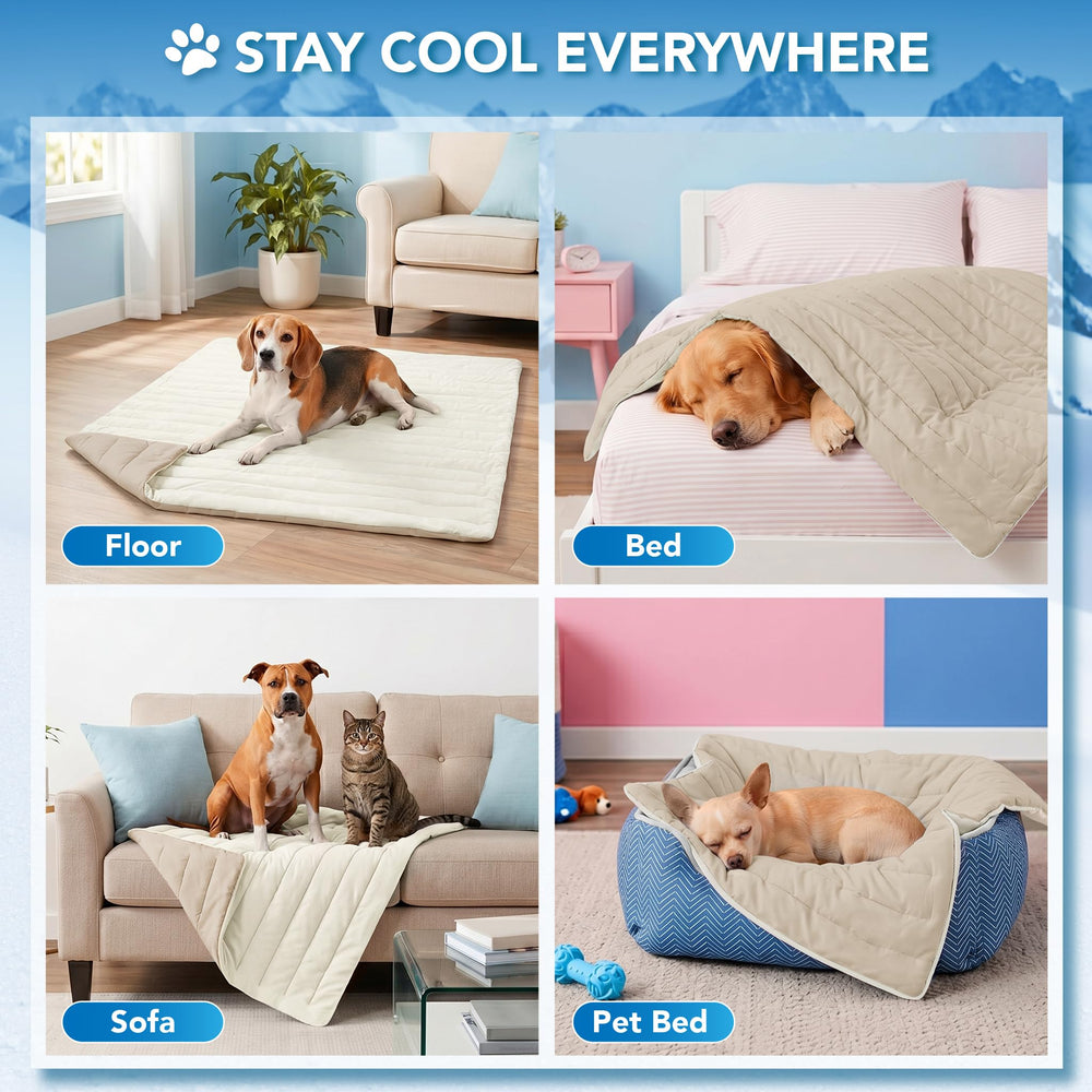 PetAmi cooling mat used as kennel pad for extra cushioning