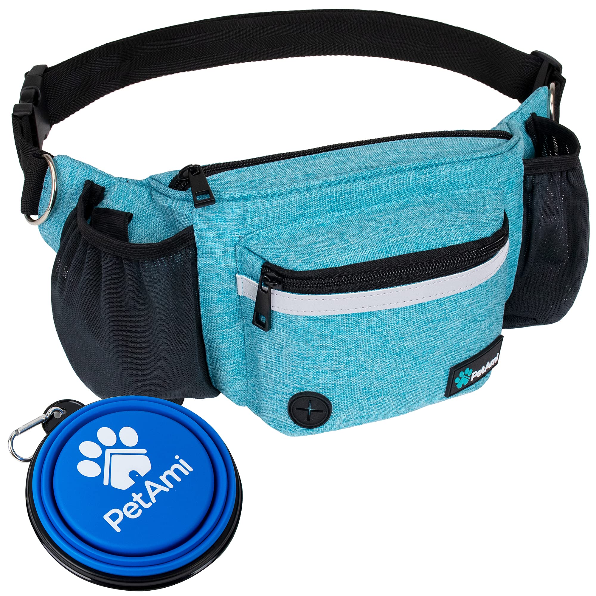 PetAmi dog fanny pack with collapsible bowl for easy on-the-go hydration