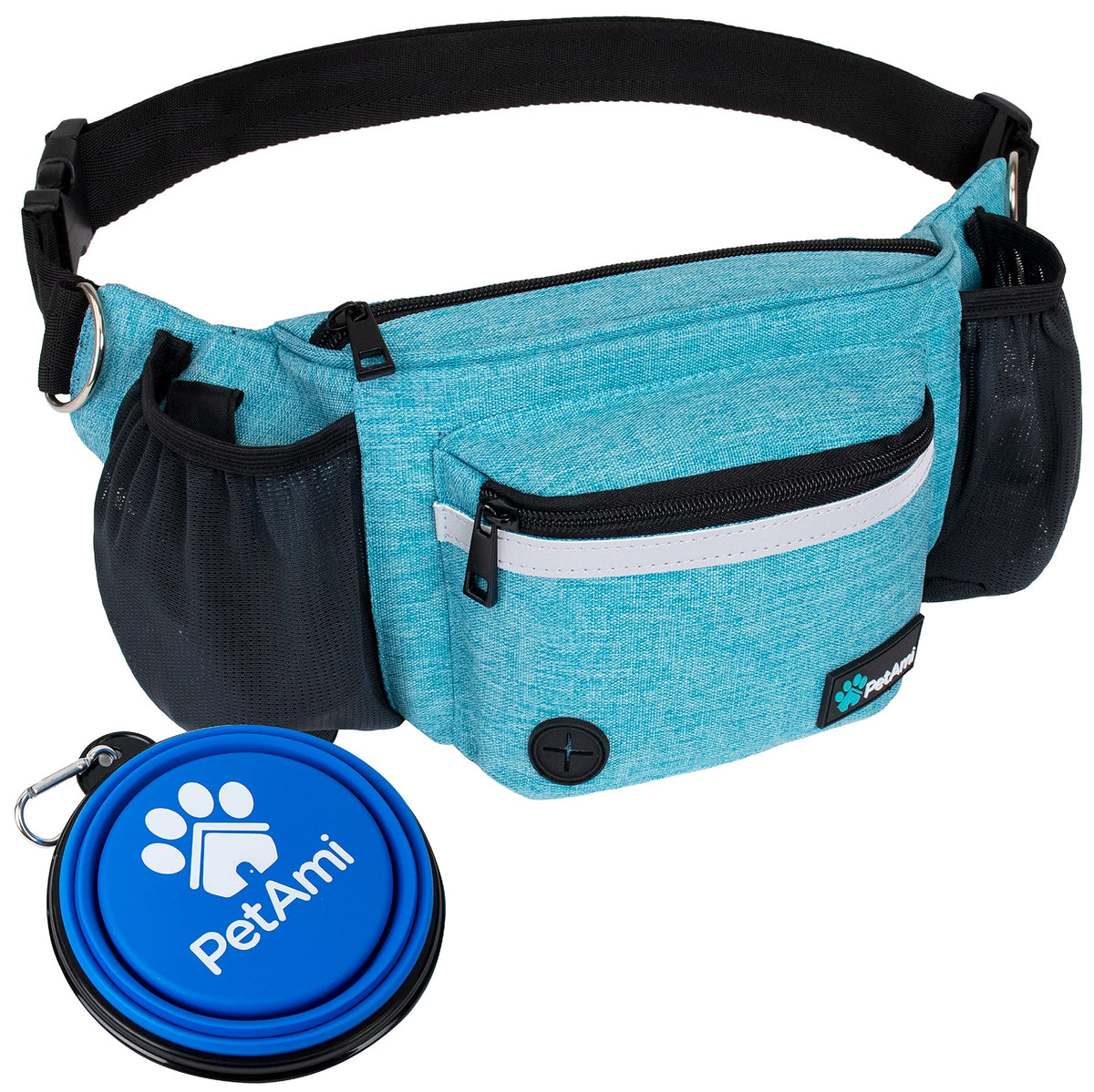 PetAmi dog fanny pack with collapsible bowl for easy on-the-go hydration