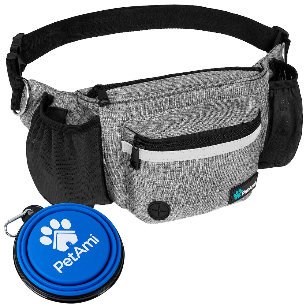PetAmi Dog Fanny Pack front pocket for quick access to treats during walks.