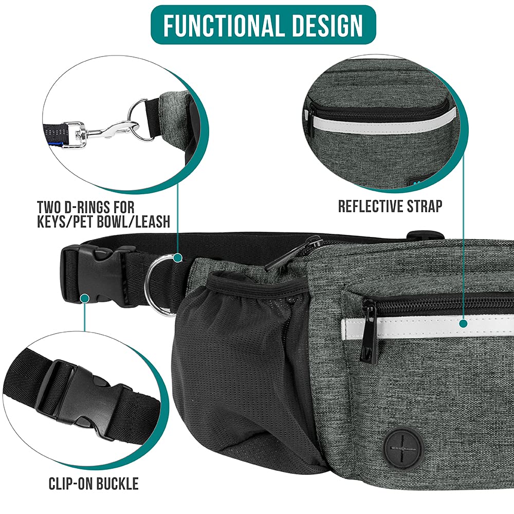 PetAmi fanny pack front pocket for phone and keys during walks