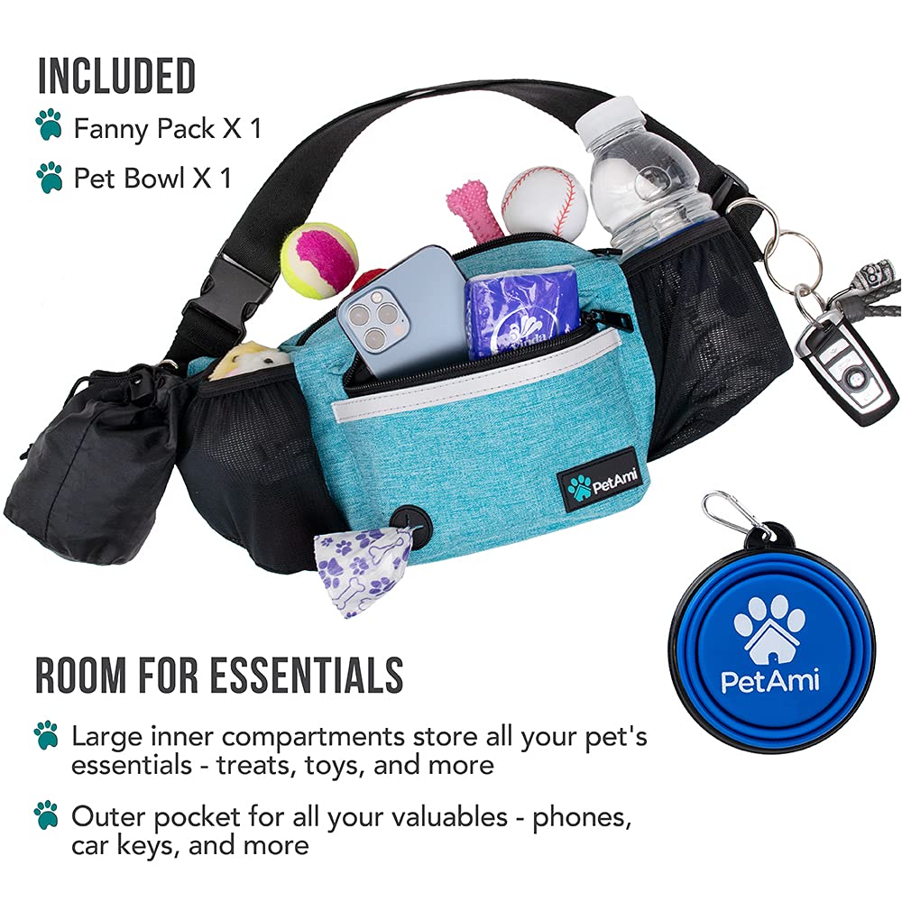 PetAmi fanny pack front pocket stores treats and small items during walks