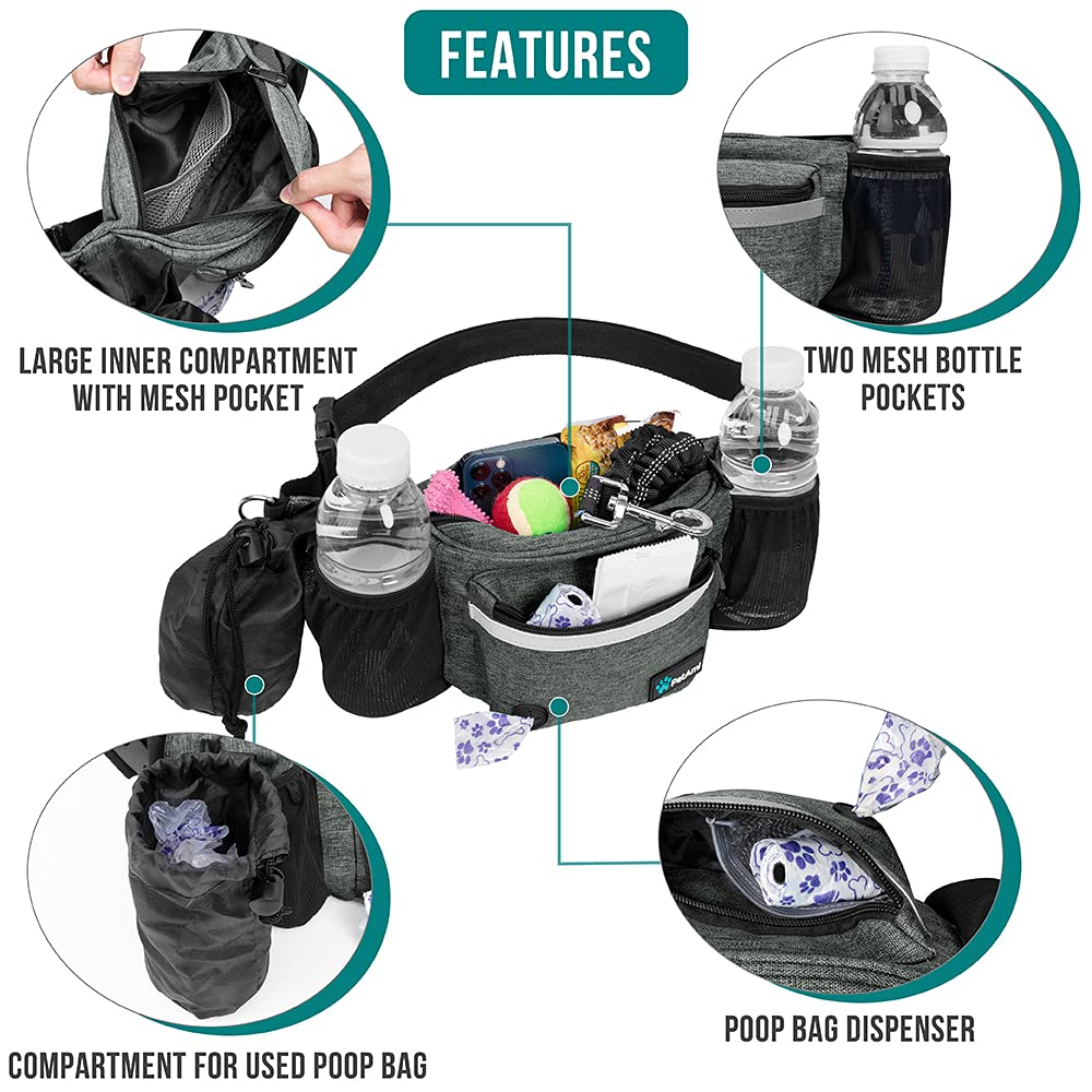 PetAmi dog fanny pack built in poop bag dispenser for quick cleanup