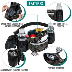 PetAmi dog fanny pack built-in poop bag dispenser for mess-free strolls.