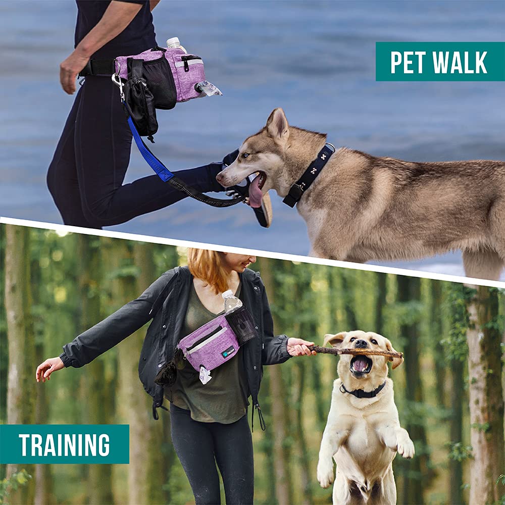 PetAmi dog fanny pack purple reflective stitching improves safety at night