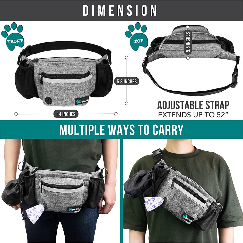 PetAmi Dog Fanny Pack reflective stitching boosts safety in low light.