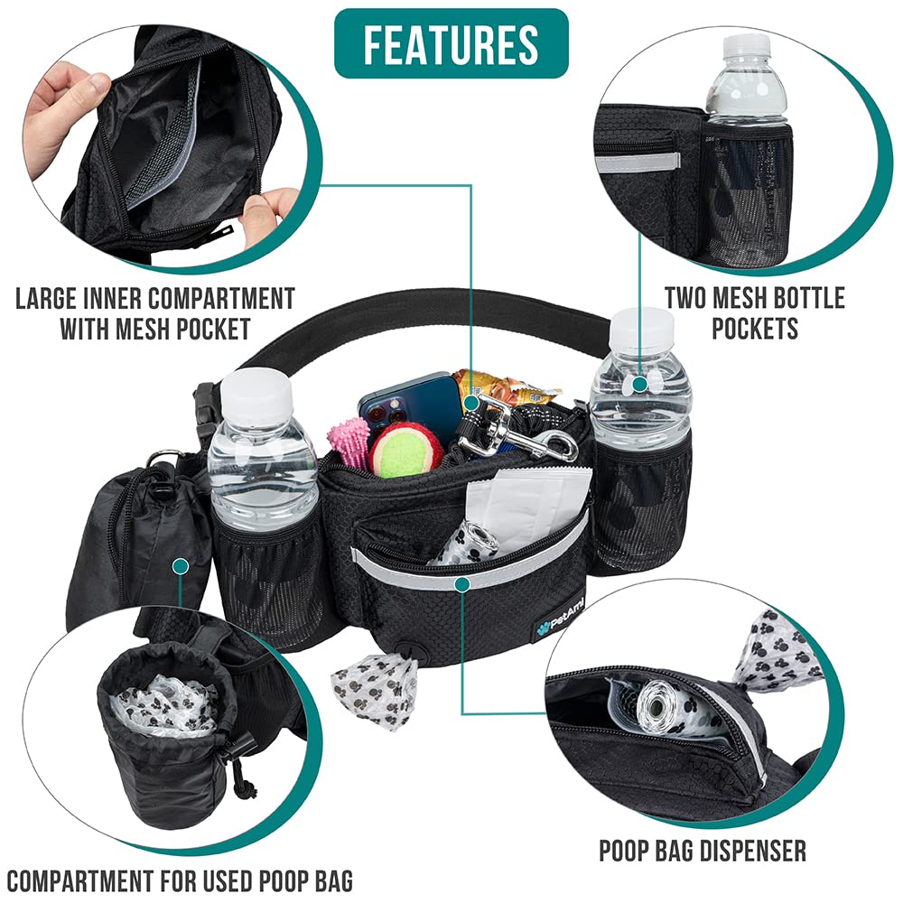 PetAmi dog bag with water bottle holder for hydrated outings
