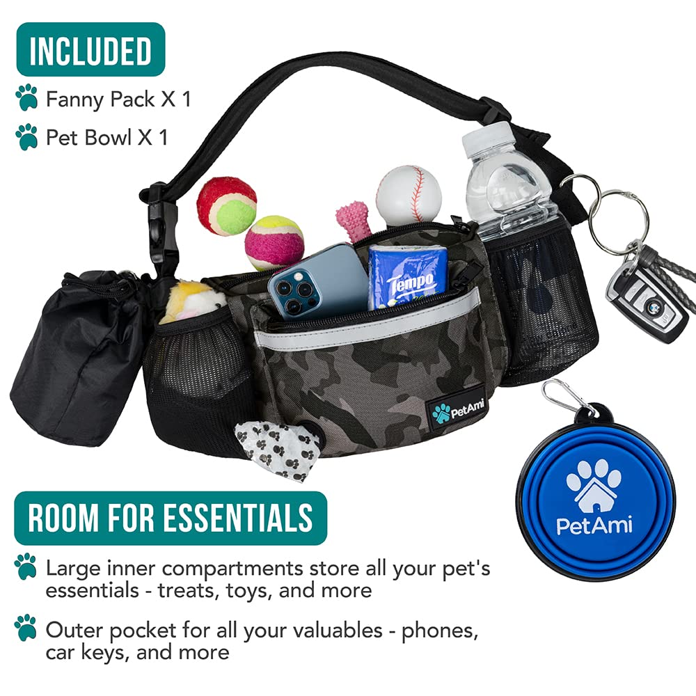 PetAmi dog fanny pack with water bottle holder keeps drinks accessible during hikes.