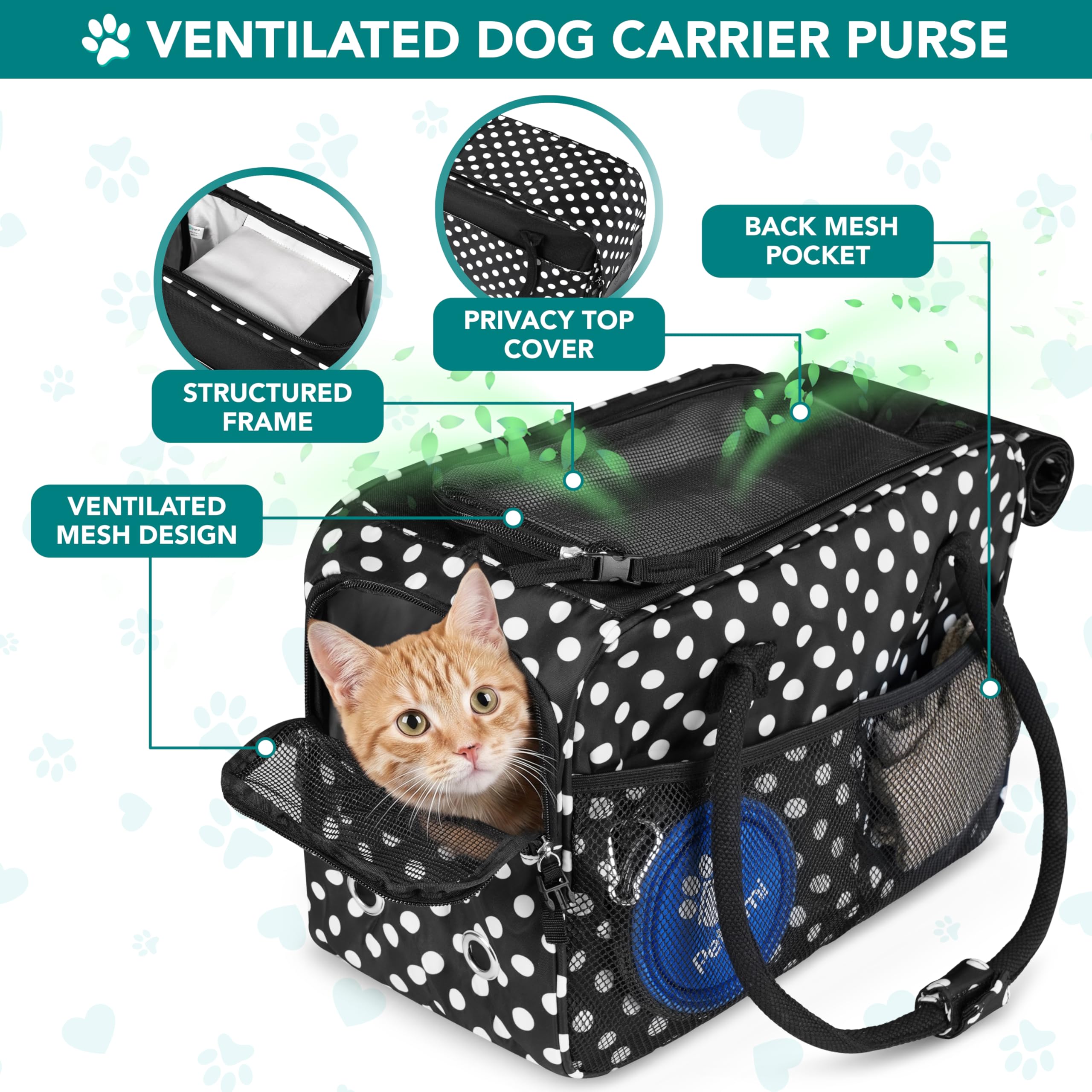 PetAmi dog purse carrier breathable interior and top-entry design for access.