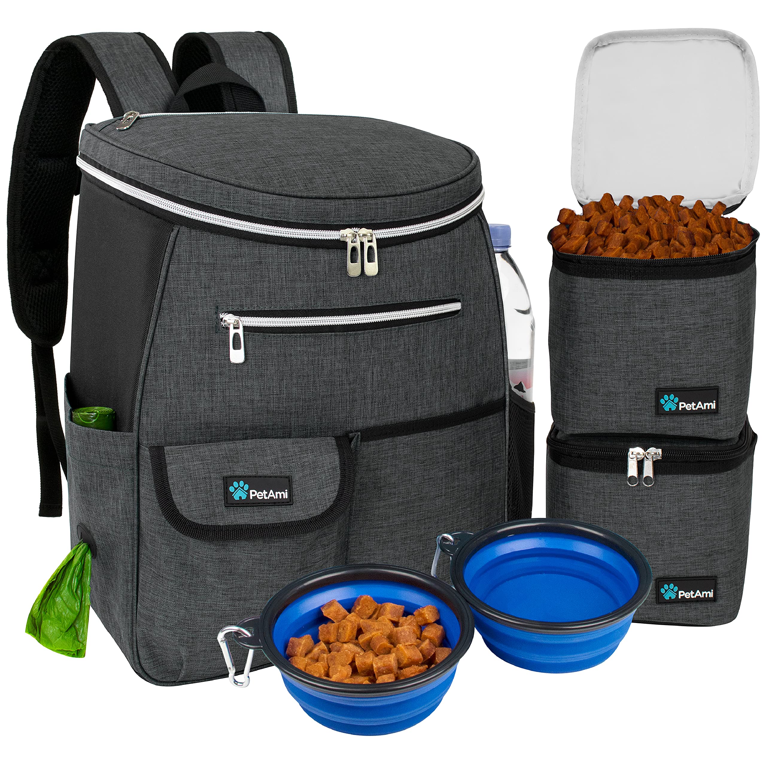 PetAmi Dog Travel Bag Backpack main compartment keeps essentials neatly organized for quick access