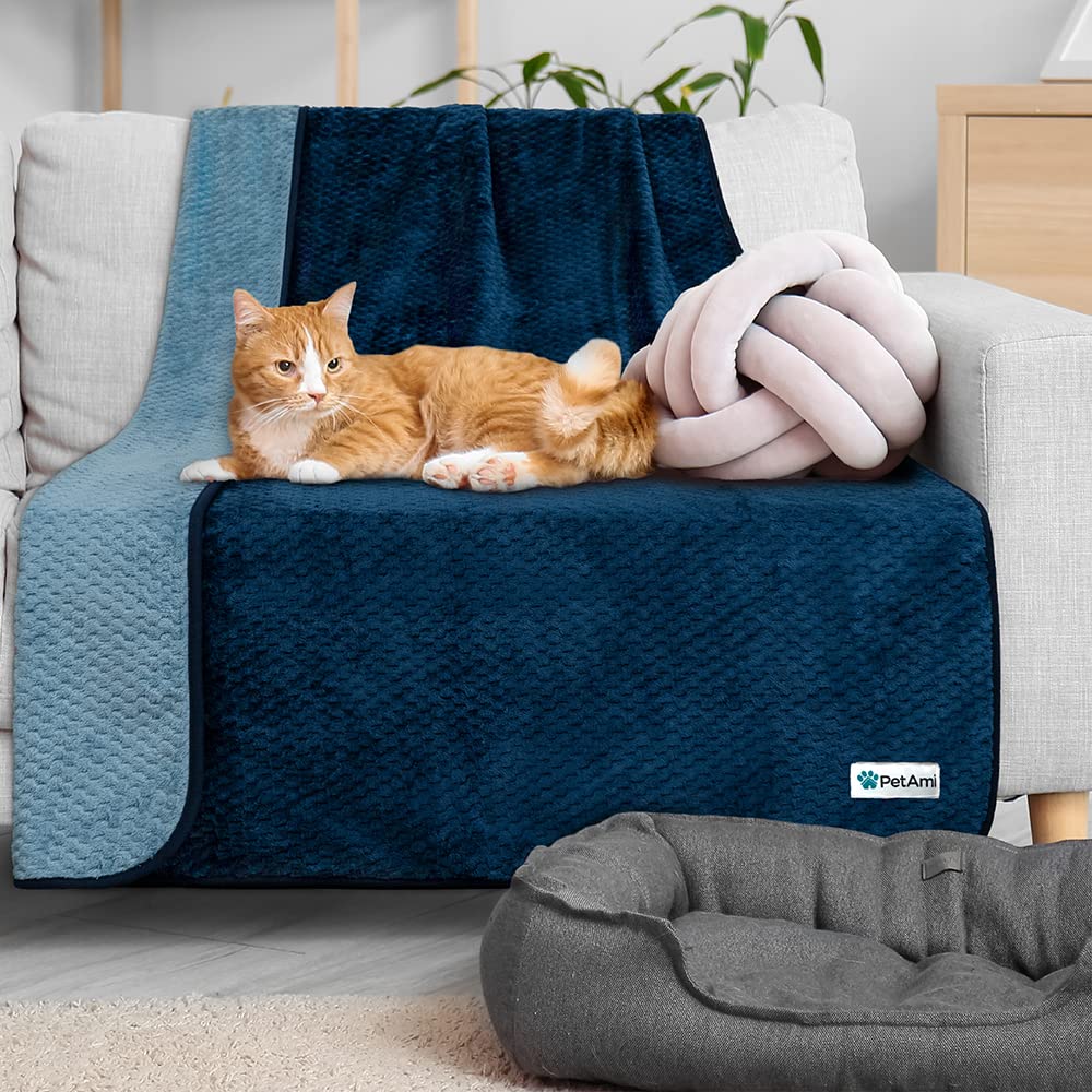 PetAmi durable edge-stitch blanket protecting furniture from wear