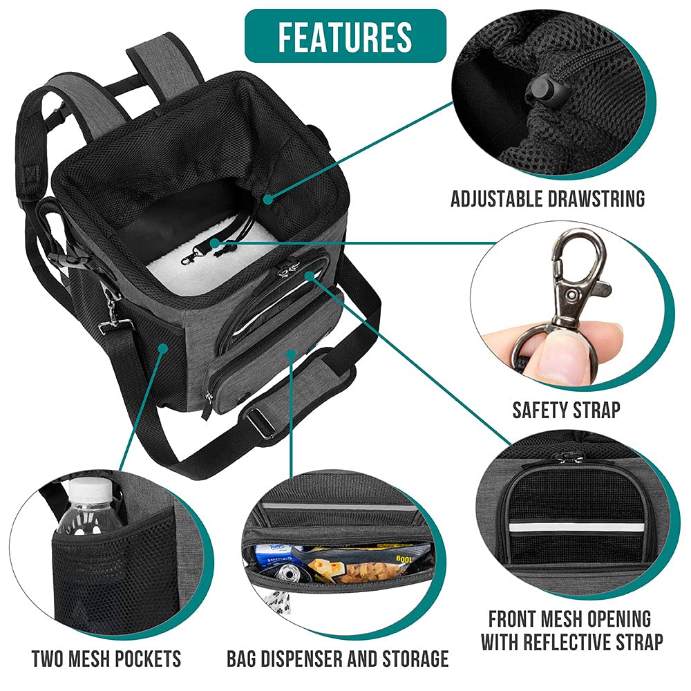 PetAmi foldable basket with multiple pockets for easy storage and quick access.