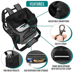 PetAmi foldable basket with multiple pockets for easy storage and quick access.