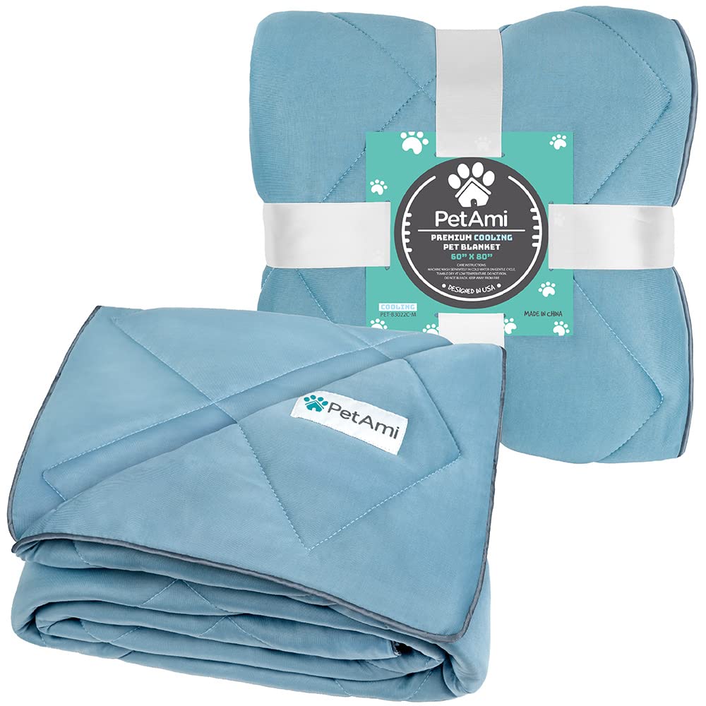 PetAmi blanket used as kennel liner inside a pet mat.