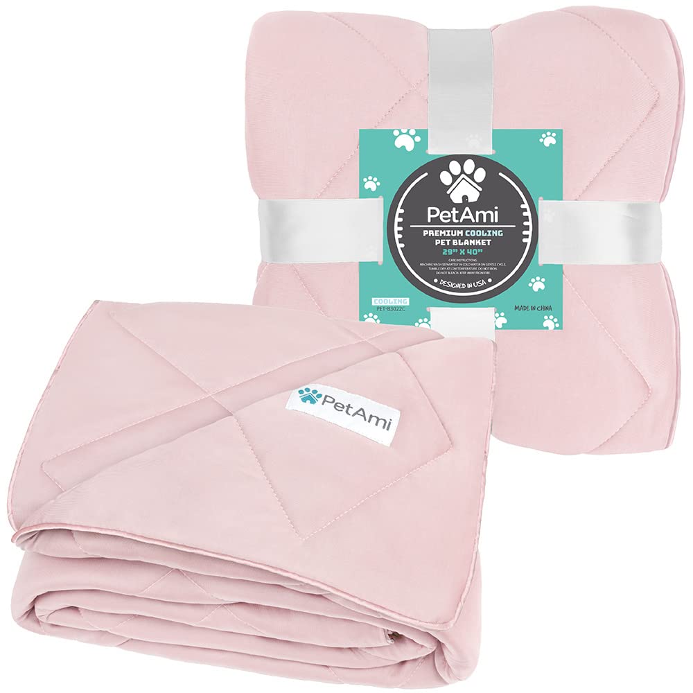 PetAmi lightweight cozy blanket on bed demonstrates portability.