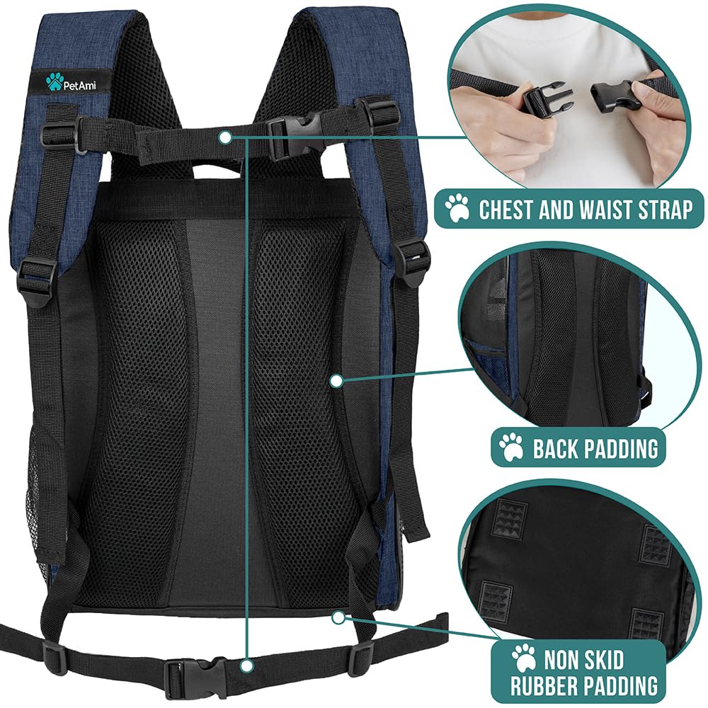 PetAmi padded shoulder straps for comfortable carrying on long outings.