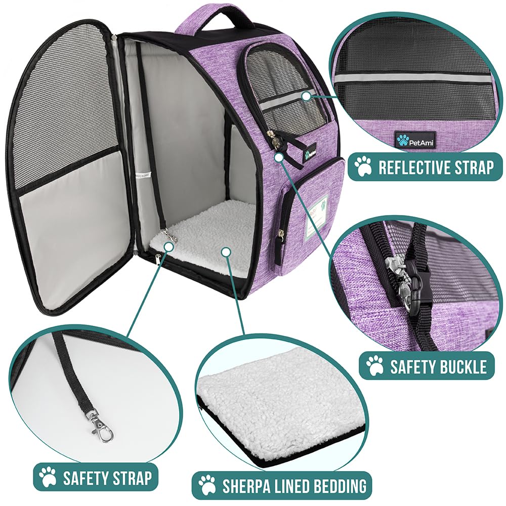 PetAmi padded back and shoulder straps improve comfort.