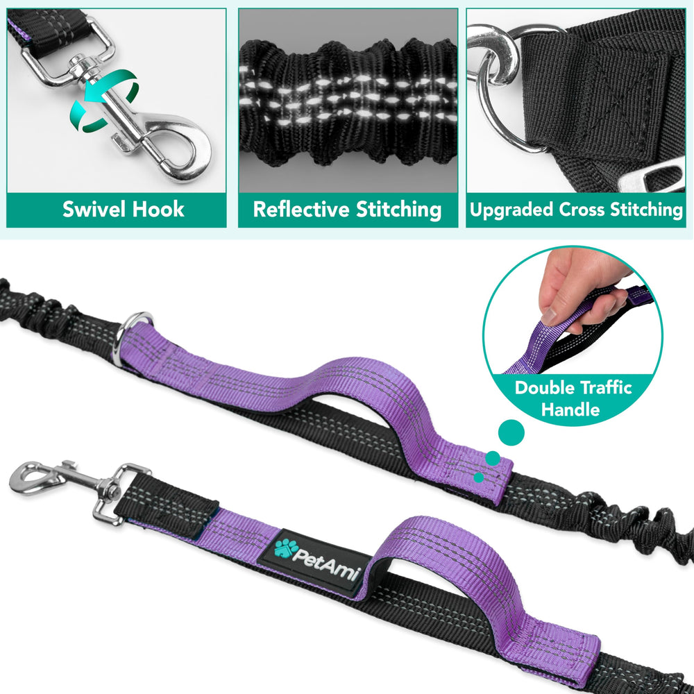 PetAmi leash with poop bag dispenser pocket for quick cleanliness.