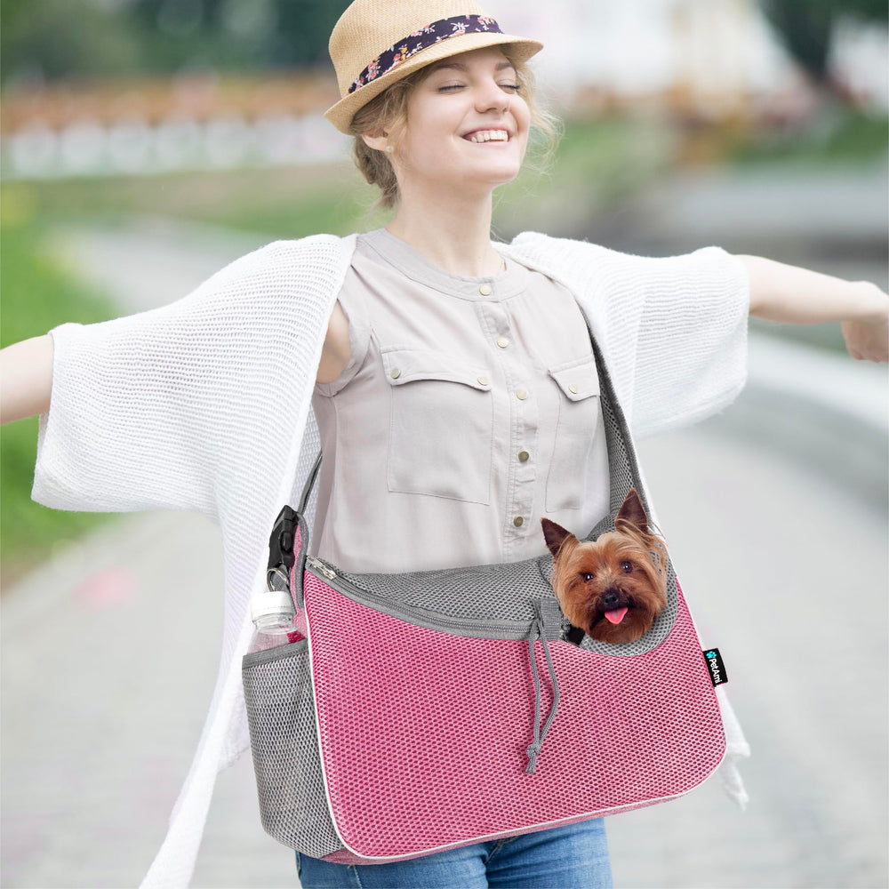 PetAmi poop bag dispenser pocket on the sling carrier for on‑the‑go cleanup