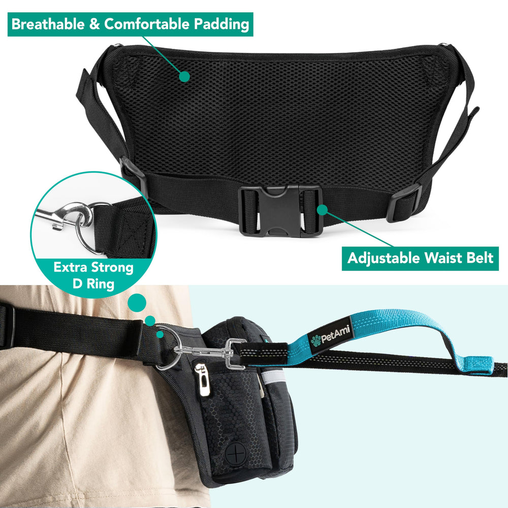 PetAmi poop bag dispenser pocket for quick cleanup during dog walks and hikes.