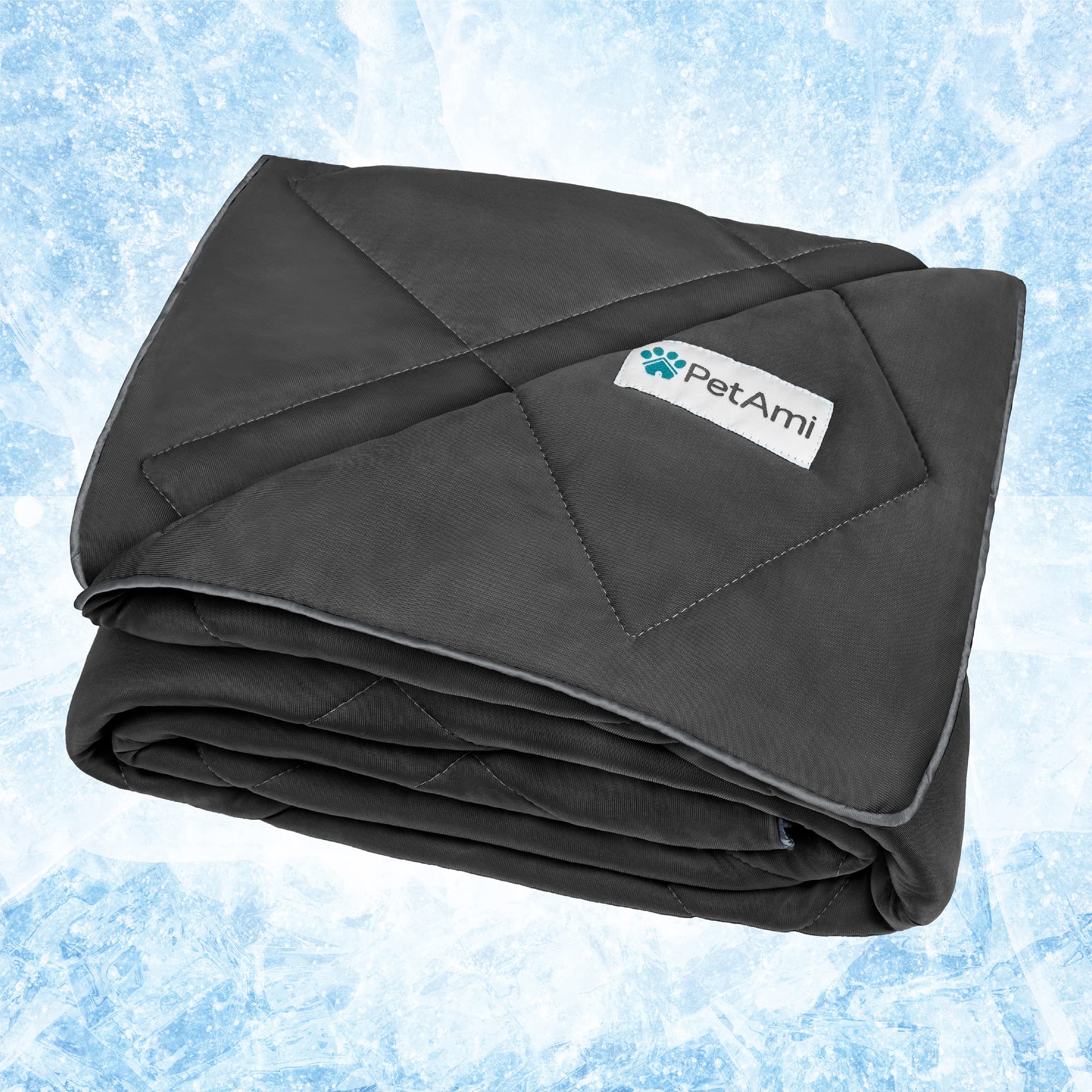 PetAmi Premium Cooling Dog Blanket viewed at an angle, keeping pets cool and comfortable.