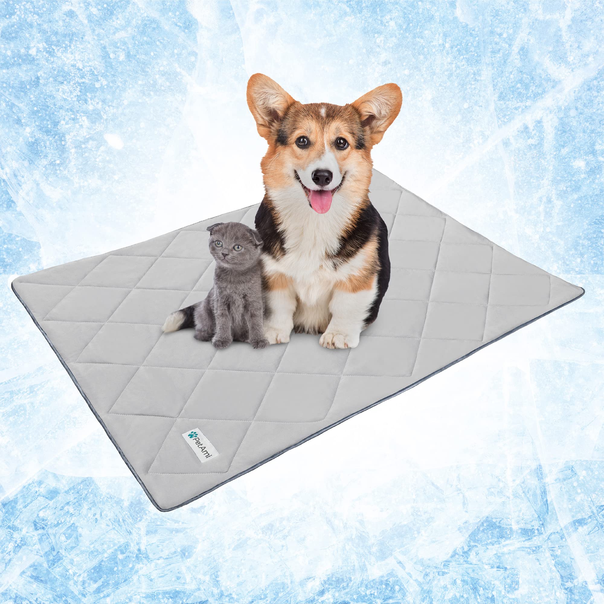 PetAmi Premium Cooling Dog Blanket detailed stitching, durable construction