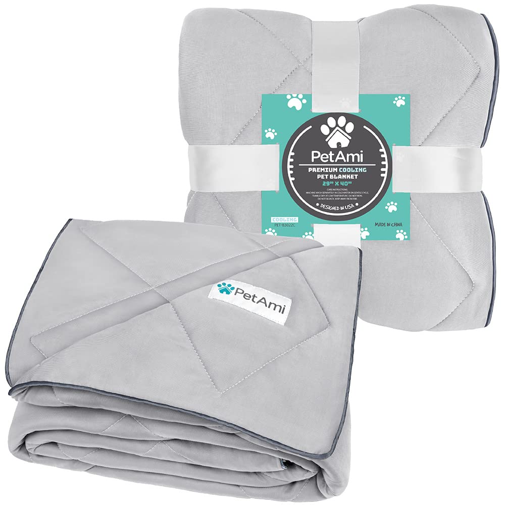 PetAmi Premium Cooling Dog Blanket in car, travel friendly
