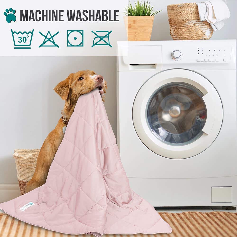 PetAmi Premium Cooling Blanket in car setting keeps pets cool during travel.