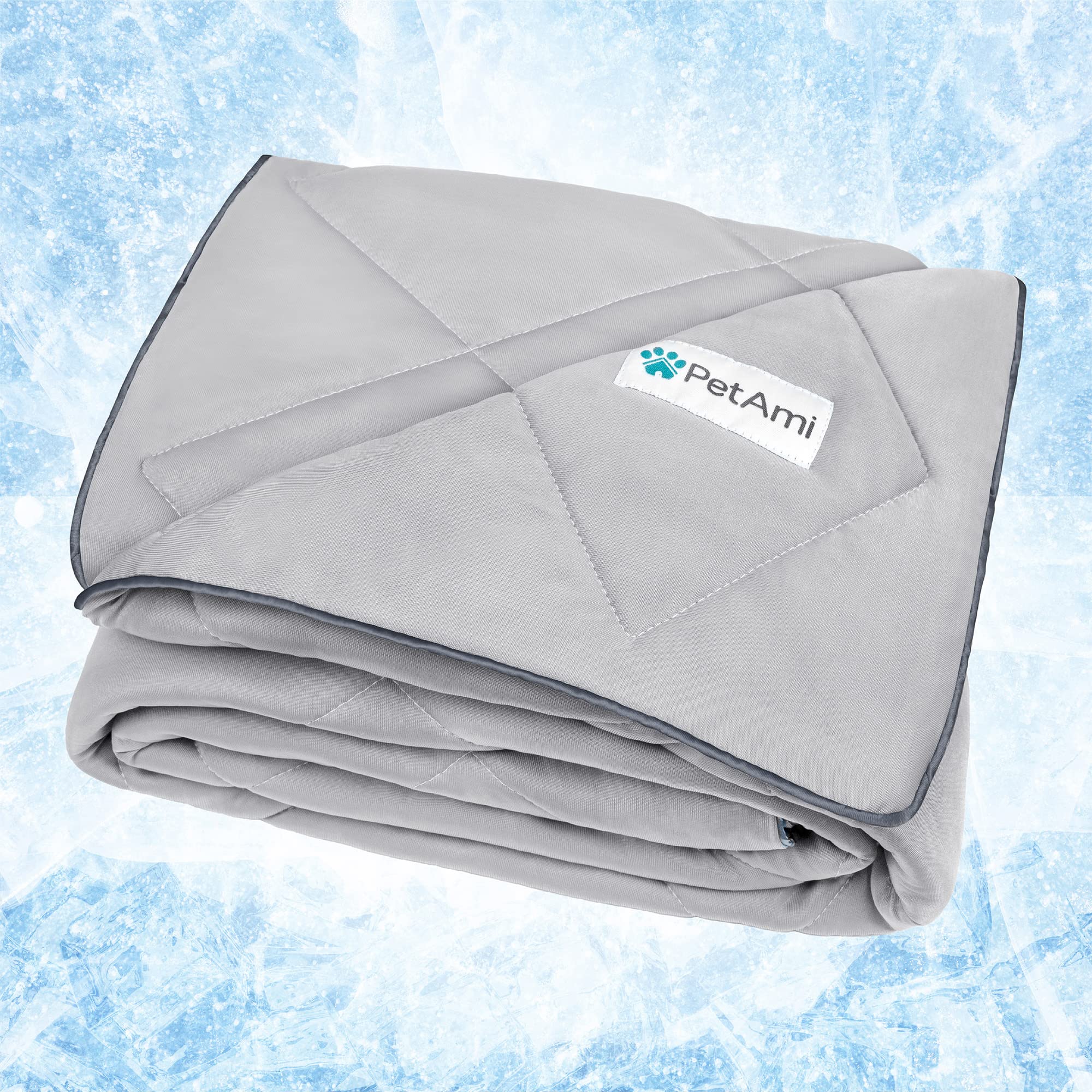 PetAmi Premium Cooling Dog Blanket, top view, plush surface for year-round comfort